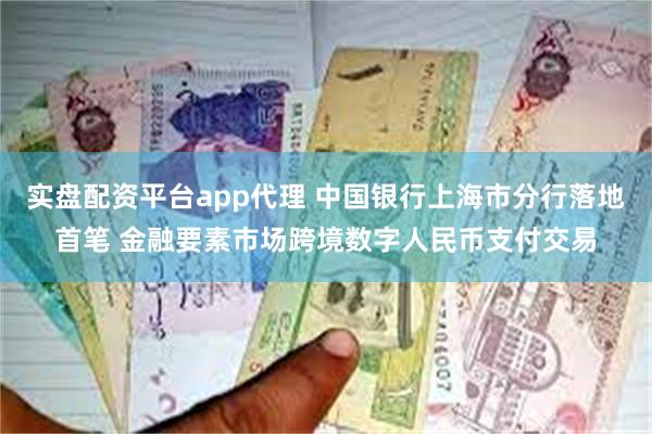 实盘配资平台app代理 中国银行上海市分行落地首笔 金融要素市场跨境数字人民币支付交易