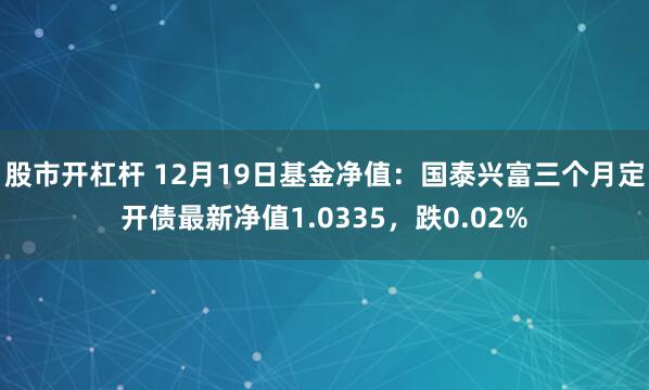 股市开杠杆 12月19日基金净值：国泰兴富三个月定开债最新净