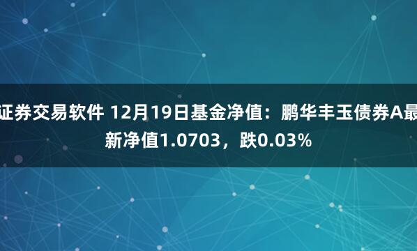 证券交易软件 12月19日基金净值：鹏华丰玉债券A最新净值1.0703，跌0.03%