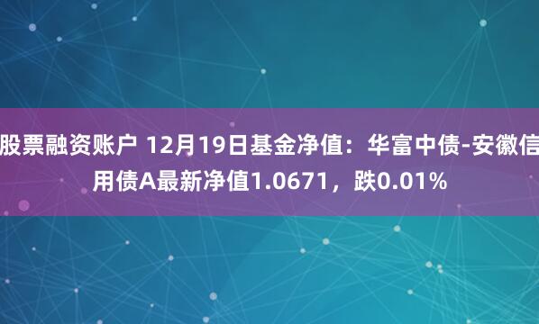 股票融资账户 12月19日基金净值：华富中债-安徽信用债A最