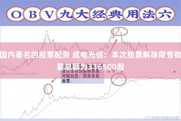 国内著名的股票配资 成电光信：本次股票解除限售数量总额为31